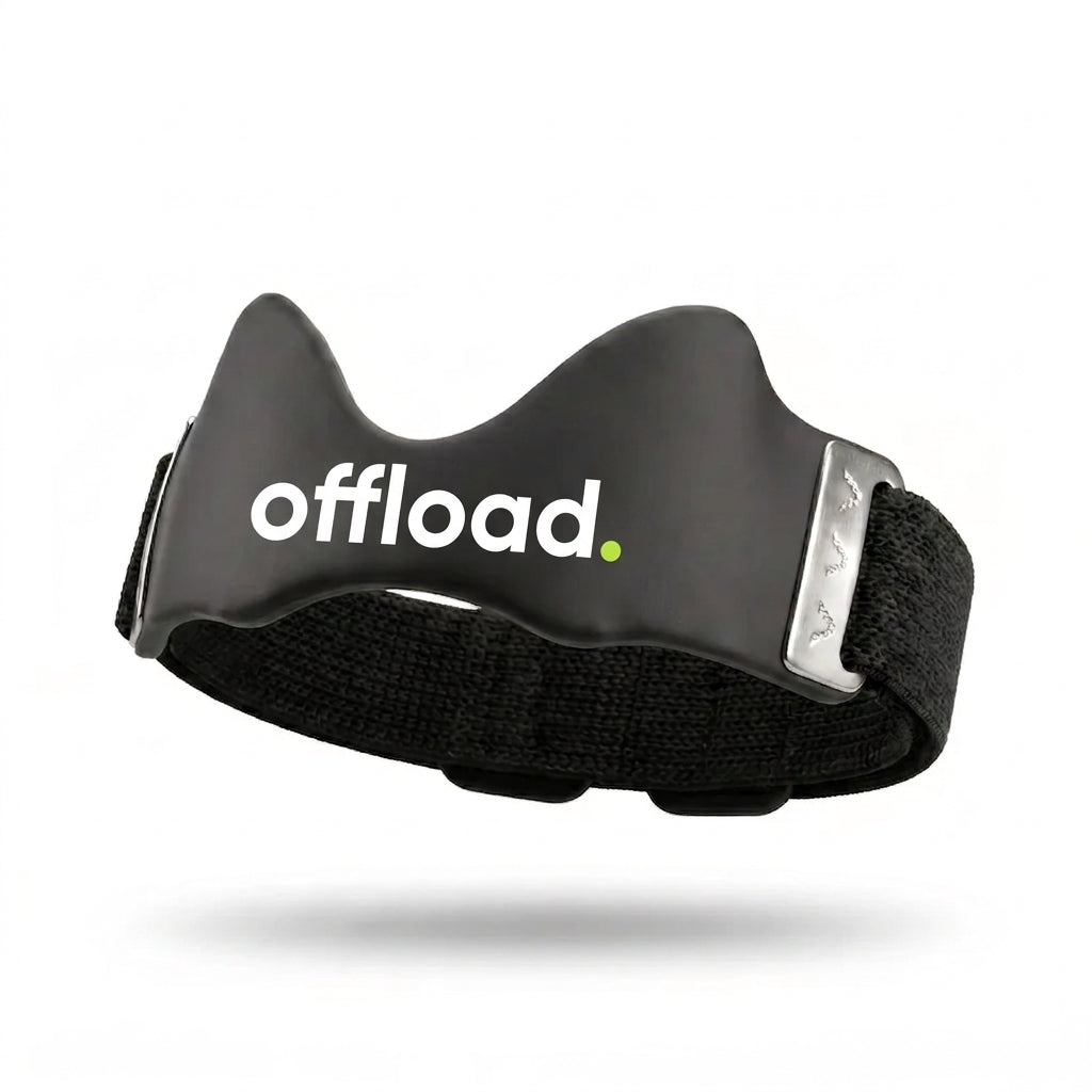offload. silicone patellar knee strap, studio product shot