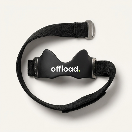 offload. knee strap unbuckled, top-down flat lay